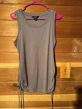 Simply Vera Vera Wang Gray Sleeveless Ruched Tank